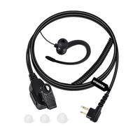 HYSHIKRA Auricular de Seguridad en Forma de G con PTT, Auriculares de Radio Ligeros compatibles con Motorola GP300 DP1400 CP040 CLS1410 Walkie Talkie (Negro, 1 Pack)