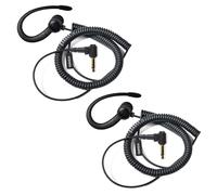 HYSHIKRA Auricular de un oído 3.5mm Jack Solo oído recepción Walkie Talkie Auriculares compatibles con Motorola Sepura Rexon Wouxun Kenwood Baofeng Quansheng radios de Mano (Negro Forma G 2)