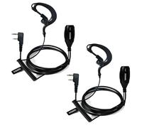 HYSHIKRA Auriculares de 2 Pines con micrófono Big PTT, compatibles con Kenwood eSnic Retevis Baofeng UV-5R Quandheng K5 K6 de Radio bidireccional para guardaespaldas de Seguridad (Forma de G, 2)