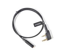 HYSHIKRA Cable adaptador universal de audio de radio bidireccional 3.5 hembra a conector K de 2 pines compatible con Baofeng UV-5R UV-5RA 777 888S UV-82 Kenwood TH-22AT TK-3100 (1 Pieza)