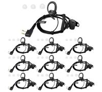 HYSHIKRA Micrófono Auricular neumático Transparente Compatible con Midland G7 Pro G8 G9 Pro M24 M24 Plus M48 M99 G6 XT G7 XTR | Supervisión de Seguridad Softair (Black Forma de G, 10)