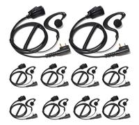 HYSHIKRA Micrófono Auricular neumático Transparente Compatible con Midland G7 Pro G8 G9 Pro M24 M24 Plus M48 M99 G6 XT G7 XTR | Supervisión de Seguridad Softair (Forma de G, 10)