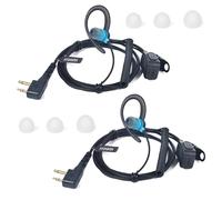 HYSHIKRA Micrófono Auricular neumático Transparente Compatible con Midland G7 Pro G8 G9 Pro M24 M24 Plus M48 M99 G6 XT G7 XTR | Supervisión de Seguridad Softair (Azul Forma de G, 2)