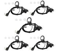 HYSHIKRA Micrófono Auricular neumático Transparente Compatible con Midland G7 Pro G8 G9 Pro M24 M24 Plus M48 M99 G6 XT G7 XTR | Supervisión de Seguridad Softair (Black Forma de G, 5)