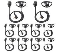 HYSHIKRA Micrófono Auricular neumático Transparente Compatible con Midland G7 Pro G8 G9 Pro M24 M24 Plus M48 M99 G6 XT G7 XTR | Supervisión de Seguridad Softair (Forma de D, 10)