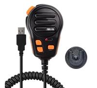 HYSHIKRA Micrófono USB-A, micrófono PTT y llave programable para simulador de camión americano, PC, laptop, teléfonos celulares, juego de PC con soporte de micrófono y software de programación (con