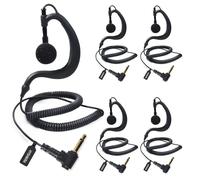 HYSHIKRA On Ear Headset 3.5mm Jack Single Ear Reception Only Walkie Talkie Headphones Compatible with Motorola Sepura Rexon Wouxun Kenwood Baofeng Quansheng Handheld radios (Forma G 5)