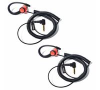HYSHIKRA On Ear Headset 3.5mm Jack Single Ear Reception Only Walkie Talkie Headphones Compatible with Motorola Sepura Rexon Wouxun Kenwood Baofeng Quansheng Handheld radios (Red Forma G 2)