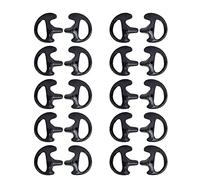 HYSHIKRA Silicon Earmold - Tapón para auriculares de repuesto para Motorola Kenwood de radio bidireccional para aplicación de la ley, kit de audio de tubo de bobina acústica de aire (negro, 10 pares pequeños)