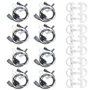 HYSHIKRA Walkie Talkie Auricular con micrófono, 2 Pines con PTT, Compatible con Kenwood eSnic Retevis Baofeng UV-5R Radio Ear Piece para guardaespaldas de Seguridad (Tubo Transparente, 8 Piezas)