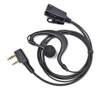 HYSHIKRA Walkie Talkie Auricular con micrófono, 2 Pines con PTT, Compatible con Kenwood eSnic Retevis Baofeng UV-5R Radio Ear Piece para guardaespaldas de Seguridad (Forma de G, 1 Piezas)