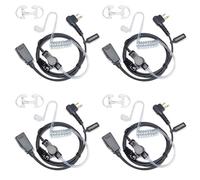 HYSHIKRA Walkie Talkie Pinganillo Compatible con Motorola CP040 DP1400 CP150 GP2000 CT150 Radio, Auricular con Micrófono y PTT para Guardia de Seguridad (Tubo Transparent, 4 Piezas)