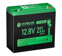 HYSINCERE Bateria de Litio LiFePO4 12V 20Ah con Inteligente BMS 30A y 7000+ ciclo Profundo, Batería Recargable para Caravanas, iluminación de Emergencia, Camping, cortacéspedes etc