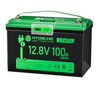 HYSINCERE Batería de litio LiFePO4 de 12 V 100 Ah con LED, máx. 15.000 ciclos y 100 A BMS inteligente, batería de ciclo profundo de 12 V 1280 Wh recargable para autocaravanas, camping, sistemas