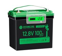 HYSINCERE Batteria Litio Mini LiFePO4 12V 100Ah con LED, 100A Intelligente BMS & MAX. 15000 cicli, 12 Volt Deep Cycle 1280 WH ricaricabile per Camper, campeggio, sistemi a casa solare, barche