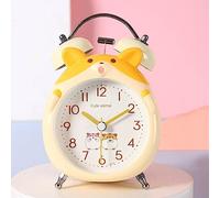 HYSJDMNC Despertador Reloj de 4 ", Despertador de 4", Campana Gemela Que no se Mueve la batería Que Funciona más Fuerte con luz Nocturna, para el Escritorio de la mesita de Noche Relojes pequeños