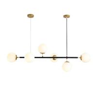 HYSJDMNC E27 Moderno Vidrio Largo Moderno Oro Moléculas Sputnik Latón Plafón Lámpara De Techo Durante La Luz Comedor Cocina Isla Dormitorio Iluminación-Vidrio Blanco Lechoso 6