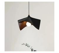HYSJDMNC Lámpara Colgante LED nórdica Simple de una Sola Cabeza Candelabros de Resina de Hoja Creativa Estancia en el hogar Comedor Dormitorio Estudio Iluminación Decoración Luz Colgante (Noir)