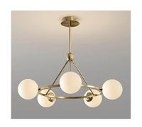 HYSJDMNC Lámpara de araña nórdica para Sala de Estar, Dormitorio Moderno y Minimalista, Comedor, luz de Lujo Personalizada Creativa, luz Colgante de Frijol mágico (5 Cabezas Doradas)