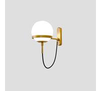 HYSJDMNC Lámpara de Pared de Cristal de Burbujas: Elegante Aplique de Globo Blanco con Base de Hierro Cepillado para Dormitorio, baño y decoración del hogar (Blanco) YYuan