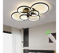 HYSJDMNC Lámpara de Techo LED Moderna: Lámpara de Techo Empotrada Negra 68W LED Regulable con Control Remoto para Sala de Estar Comedor Iluminación Dormitorio Hogar