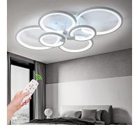 HYSJDMNC Lámpara LED de Techo Redonda de 6 Anillos con Pantalla acrílica Creativa para Sala de Estar, Dormitorio, Comedor, Color Blanco (CHYGXD23)