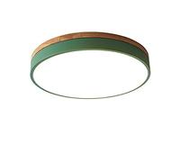 HYSJDMNC Lámparas Colgantes Luz de Techo LED Redonda Madera Moderna Montaje Empotrado Ultrafino Dormitorio Sala de Estar Verde + Atenuación continua-50cm 36W YYuan
