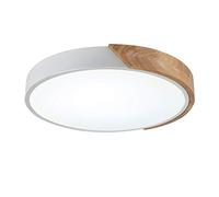 HYSJDMNC Lámparas Colgantes Luz de Techo Redonda Madera LED Iluminación Interior Moderna para niños Niñas Dormitorio Sala de Estar Jardín de Infantes Blanco-30cm 24W-Atenuación Continua YYuan