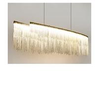 HYSJDMNC Lámparas de Cristal Lámpara de Sala de Estar Lámpara LED Moderna para Restaurante Villa Clubhouse Iluminación Modelo de diseñador Creativo Luz Colgante con borlas (Blanco Regulable)