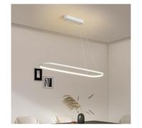 HYSJDMNC Luces Colgantes de Restaurante Personalidad Moderna nórdica Hotel Ambiente Ovalado de una Palabra Mesa de Comedor Sala Lámpara Colgante LED (Blanco cálido Blanco L60 cm)