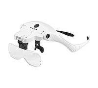 HYSJDMNC Lupa de Lupa de Diadema de la Cabeza de Diadema USB 1x 1.5X 2X 2.5X 3.5X Lupe con 4 Lados para Leer Reparación de relojería de joyeros