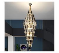 HYSJDMNC Villa Duplex Loft Escaleras Sala de Estar Pasillo Cristal Araña Grande Departamento de Ventas Hueco Gran Luz Colgante Lustres Luz Colgante (D80x300cm)