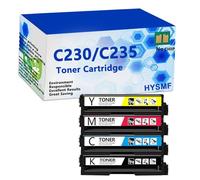 HYSMF Paquete de 4 Cartuchos de tóner para Xerox C235 C230 (sin Chip) de Repuesto para Impresora para Xerox C235 C230, 3000 páginas, Negro, Cian, Magenta y Amarillo.,Sets-1 Pack