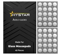 Hystar Aero Glides - Patines de ratón de 40 puntos para alfombrilla de ratón de cristal, PTFE de alta densidad, redondeados y pulidos para un uso silencioso