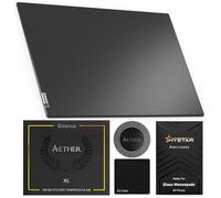 Hystar Aether Glass - Alfombrilla de mouse para juegos, vidrio templado micrograbado, silenciosa, deslizamiento ultrarrápido, respaldo de silicona antideslizante completo (negro, XL)