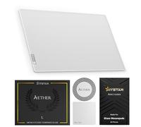 Hystar Aether Glass - Alfombrilla de mouse para juegos, vidrio templado micrograbado, silenciosa, deslizamiento ultrarrápido, respaldo de silicona antideslizante completo (blanco, grande)