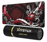 Hystar Alfombrilla de mouse extendida para juegos | 5 mm de grosor, superficie impermeable, tela de poliéster suave y base de goma natural | Dragón mítico (XXL 36 x 16 pulgadas)
