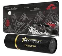 Hystar Alfombrilla de Mouse extendida para Juegos | XXL 36 x 16 Pulgadas | 5 mm de Grosor, Superficie Impermeable, Tela de poliéster Suave y Base de Goma Natural | Drift