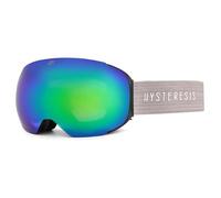HYSTERESIS Magnet Freeride | Gafas de esquí y snowboard con lentes esféricas Magnéticas intercambiables con 2 lentes incluidas | Marco Negro | Lente Verde | Cinta color Gris | 100% Anti-Vaho UV400.