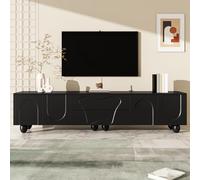 HYSZ Mesa de televisión,TV Board,Mueble de TV con patas de madera,diseño único y opciones de almacenamiento flexibles para una elegante sala de estar. (negro)
