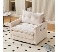 HYSZ Sillón de salón giratorio de 360° con reposabrazos, sofá individual grande para salón, dormitorio, estudio y oficina, sofá, sillón de estilo moderno con cojines