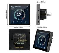 HYT001 WiFi Termostato de calefacción inteligente Controlador de temperatura digital Control de la aplicación de teléfono móvil pantalla táctil Pantalla LCD Termostato programable (Negro)