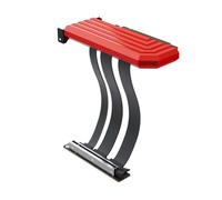 Hyte PCIe 5.0 Hyper Riser - Cable Elevador Vertical PCI Express Gen 5.0 con Ranura de Metal Reforzada, Cereza Negra (Rojo)