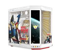 Hyte Y70 Touch Infinite Gundam Wing - Carcasa de escritorio para juegos ATX de torre media, vidrio templado panorámico, doble cámara, chasis de alto flujo de aire, cable elevador PCIE 4.0 incluido