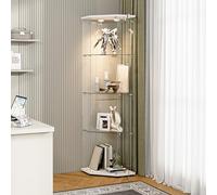 HYTKKBD Vitrina en Verre, 2 Couches, Vitrine Salon avec LED, Armoire de Collection Moderne en Verre, Vitrine pour Bureau, Objets de Coll, pour Salon, chambre à coucher, Bureau, Blanc