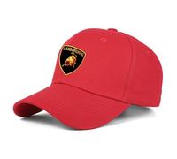 HYTOPCN Gorras De Béisbol Clásicas Lam -bo.RGhi. ni, Ajustable Gorra del Deporte Gorra, Unisex Transpirable Athletic Casual Cap (Red,Talla única)