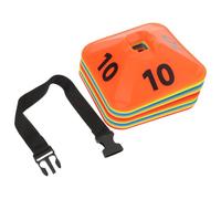 HYTROVE 10 Conos de Entrenamiento Numerados para Deportes Diseño Antideslizante y Borde Cuadrado, Discos Marcadores Planos y Portátiles para Fútbol y Baloncesto, Ideales para Ejercicios y