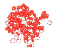 HYTROVE 100 Anillos para Muslos de Pollo Clip de Plástico Rojo Resistentes al Calor para Manejo de Aves Pequeñas en Operaciones Avícolas