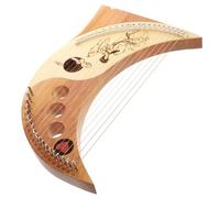 HYTROVE 1juego Arpa De Lira De Cuerdas De Metal Instrumento Musical De Madera Arpa Portátil Para Principiantes Incluye Manual y Púas Para Musicales