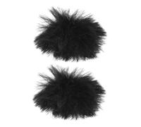 HYTROVE 2 piezas Cubierta Protectora de Micrófono de Solapa Parabrisas de Peluche Engrosado Antiviento para Micrófono Inalámbrico Reducción de Ruido Color Negro